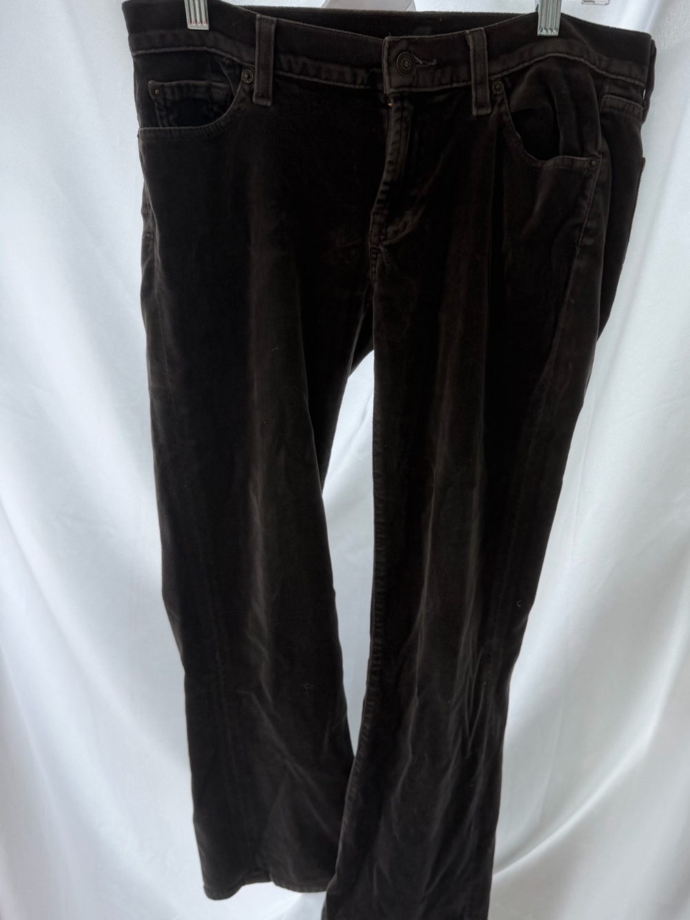 7 For All Mankind Alexa Velvet Trousers 29 Faded Brown Leopard Y2K